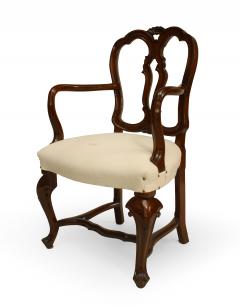 Pair of Italian Venetian Walnut Arm Chairs - 1402075