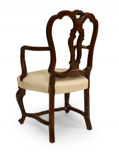 Pair of Italian Venetian Walnut Arm Chairs - 1402076
