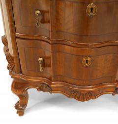 Pair of Italian Venetian Walnut Bombe Shaped Bedside Commodes - 4631016