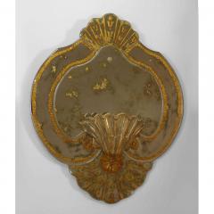 Pair of Italian Venetian wall mirrors with eglomise decoration and Shell lights - 4630151