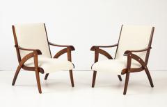 Pair of Italian Walnut Armchairs circa 1940 - 4449282