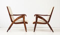 Pair of Italian Walnut Armchairs circa 1940 - 4449284