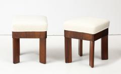 Pair of Italian Walnut Art Deco Stools circa 1930 - 4449268