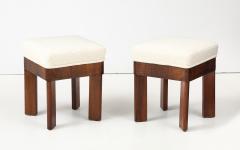 Pair of Italian Walnut Art Deco Stools circa 1930 - 4449270