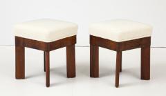 Pair of Italian Walnut Art Deco Stools circa 1930 - 4449271