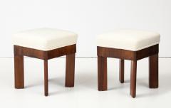 Pair of Italian Walnut Art Deco Stools circa 1930 - 4449272