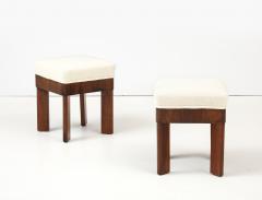 Pair of Italian Walnut Art Deco Stools circa 1930 - 4449274
