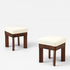 Pair of Italian Walnut Art Deco Stools circa 1930 - 4449372