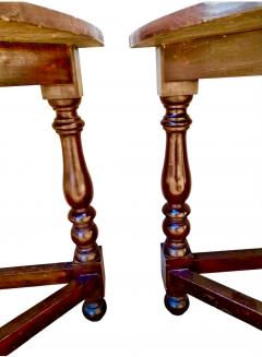 Pair of Italian Walnut Demilune Consoles circa 1850 - 4806813