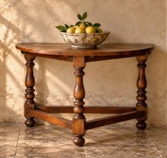 Pair of Italian Walnut Demilune Consoles circa 1850 - 4806817