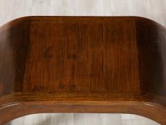 Pair of Italian Walnut Elliptical Shaped Benches - 2920148