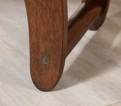 Pair of Italian Walnut Elliptical Shaped Benches - 2920149