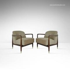 Pair of Italian Walnut Lounge Chairs 1950s - 119658