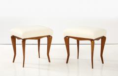 Pair of Italian Walnut Stools Italy circa 1930 - 3564802