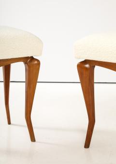 Pair of Italian Walnut Stools Italy circa 1930 - 3564804