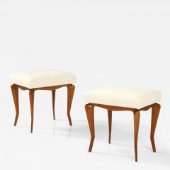 Pair of Italian Walnut Stools Italy circa 1930 - 3571220