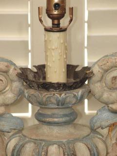 Pair of Italian Wood Carved Lamps - 779098