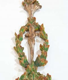 Pair of Italian Wreath Painted and Gilded Sconces - 131505