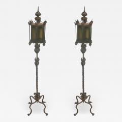Pair of Italian Wrought Iron Floor Lamps - 1832954