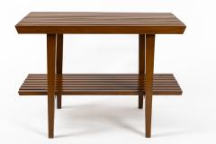 Pair of Italian XXth Century Two Tiered Slatted Tables - 4096238
