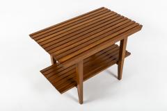 Pair of Italian XXth Century Two Tiered Slatted Tables - 4096281