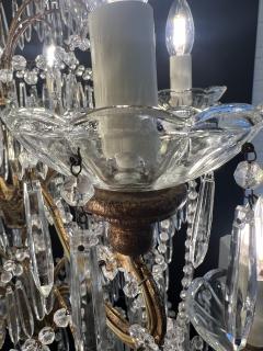 Pair of Italian beaded crystal 10 light chandeliers - 3493701