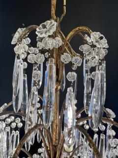 Pair of Italian beaded crystal 10 light chandeliers - 3493703