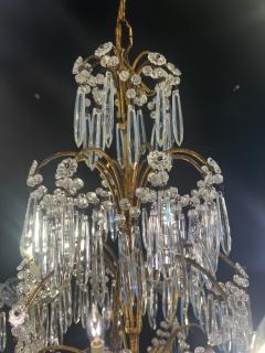 Pair of Italian beaded crystal 10 light chandeliers - 3493704
