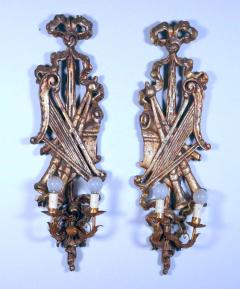 Pair of Italian mecca Giltwood tole Sconces Circa 1900 - 2042108