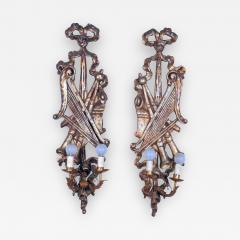 Pair of Italian mecca Giltwood tole Sconces Circa 1900 - 2044395