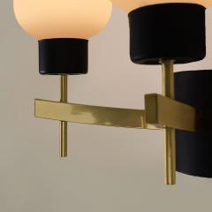 Pair of Italian mid century Murano opaline shaped glass and brass wall lights - 4615798