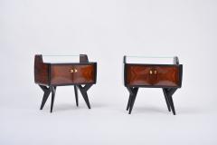 Pair of Italian midcentury nightstands with sculptural base - 2475256