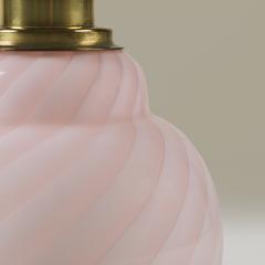 Pair of Italian soft pink Murano glass swirl lamps Italy 1960s - 4615754
