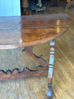 Pair of Italian walnut Demilune Consoles Circa 1740 - 2927379