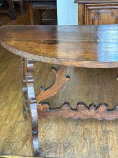 Pair of Italian walnut Demilune Consoles Circa 1740 - 2927380