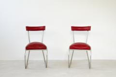Pair of Italian1930s chairs made of curved metal seat and back - 2139944