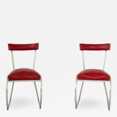 Pair of Italian1930s chairs made of curved metal seat and back - 2144846
