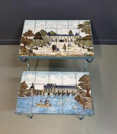 Pair of JB de La Morinerie Jullien Paris Tile Top Iron Tables - 4150911