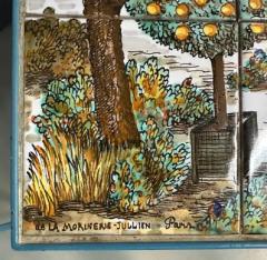 Pair of JB de La Morinerie Jullien Paris Tile Top Iron Tables - 4150920