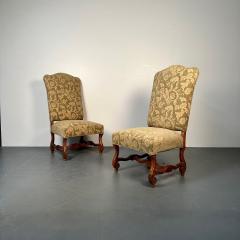 Pair of Jacobean Throne Chairs King and Queen Fine Fabric - 3006124
