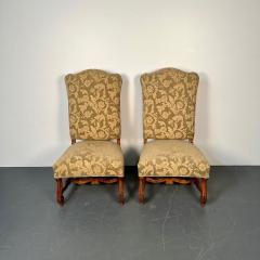 Pair of Jacobean Throne Chairs King and Queen Fine Fabric - 3006126