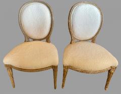 Pair of Jansen Distressed Sherpa Upholstered Side Chairs - 2942767