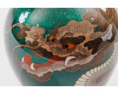 Pair of Japanese Cloisonn Enamel Dragon Vases Attributed to Honda Yasaburo - 4556055