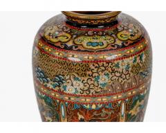 Pair of Japanese Cloisonn Enamel Vases with Dragon and Phoenix Attributed Ando - 4556074