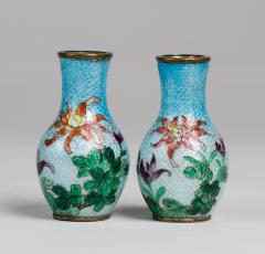 Pair of Japanese Miniature Ginbari Cloisonne Vases - 267370