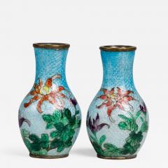 Pair of Japanese Miniature Ginbari Cloisonne Vases - 267885
