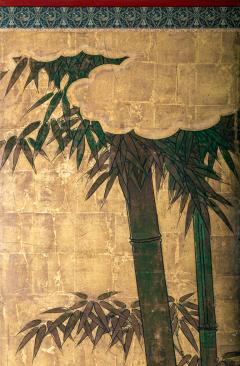 Pair of Japanese Six Panel Screens Bamboo Forest on Gold - 3236757