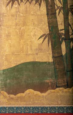 Pair of Japanese Six Panel Screens Bamboo Forest on Gold - 3236758