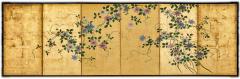 Pair of Japanese Six Panel Screens Clematis - 4216915