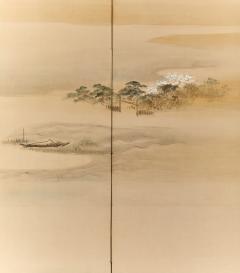 Pair of Japanese Six Panel Screens Mt Fuji and Countryside - 3931910